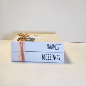 Rae Dunn Stack of  Faux Books Fall Accent "Harvest Blessing" Fall Harvest